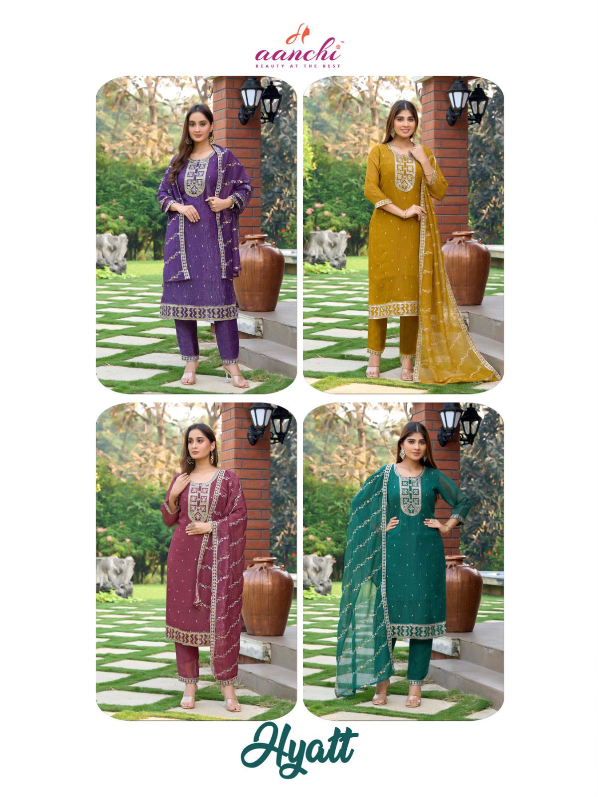 Hyatt By Aanchi Designer Wholesale Kurti With Bottom Dupatta Suppliers In Mumbai
